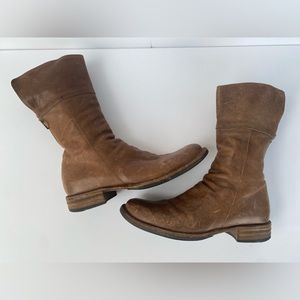 Fiorentini + Baker • Ella Fold Over Brown Leather Boots Italian Steampunk